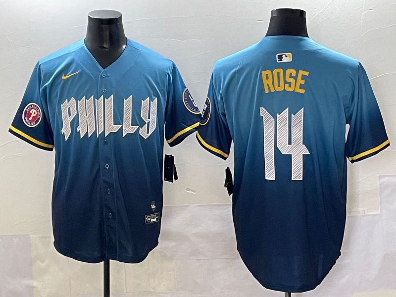 Men 2025 Philadelphia Phillies #14 Rose Blue City Edition Nike MLB Jersey style 6->philadelphia phillies->MLB Jersey
